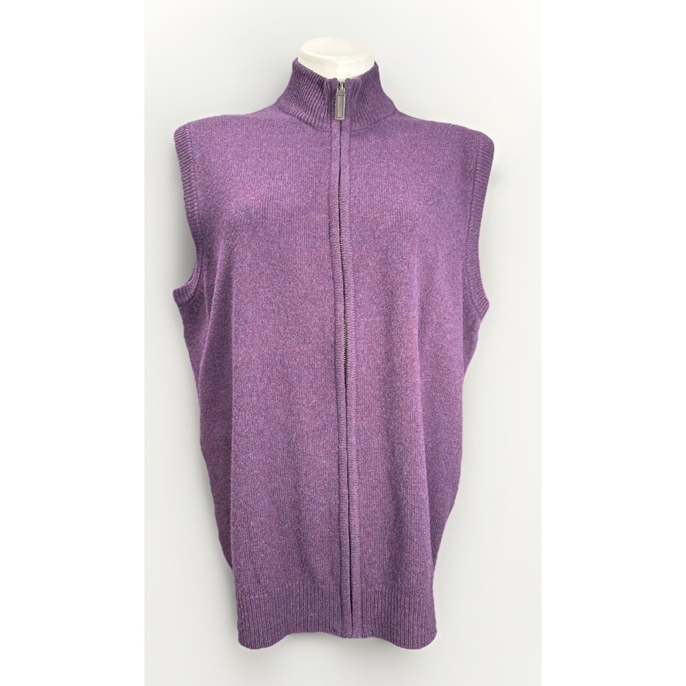 House Bruar Large‎ Pure Lambswool Purple Zip Up Vest